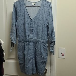 NWOT Susina Chambray 3/4 Sleeve Romper